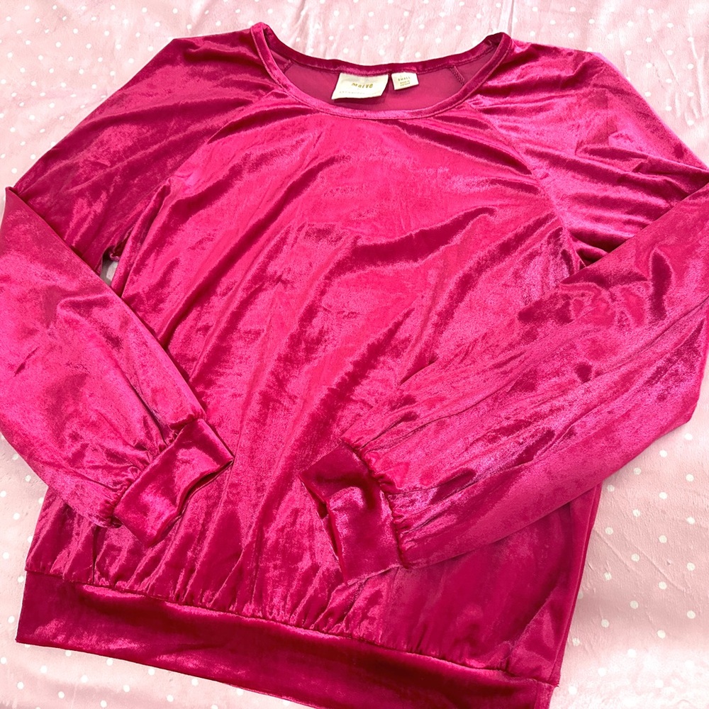 Maeve Anthropologie ‘Candace’ Velvet Velour Pullover Crewneck Sweatshirt